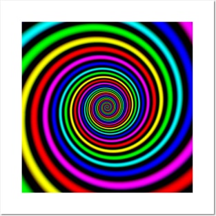 Colorful Trippy Spiral Posters and Art